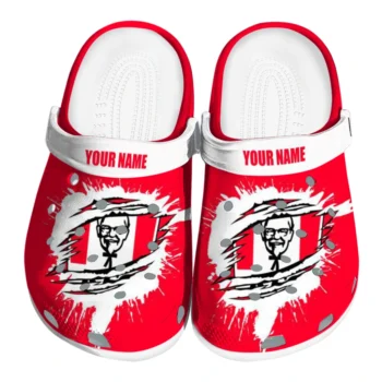 custom kfc flag claw red white clogs best selling hey clogs