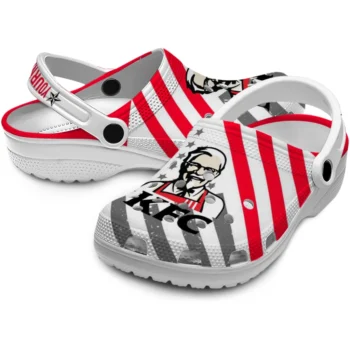 custom kfc sanders stripes red gray clogs high quality hey clogs