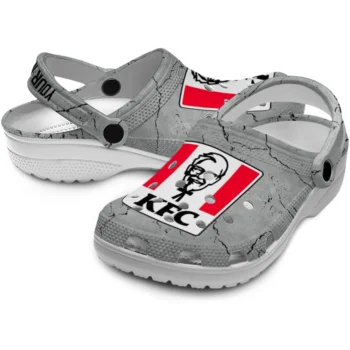 custom kfc upside gray red clogs high quality hey clogs