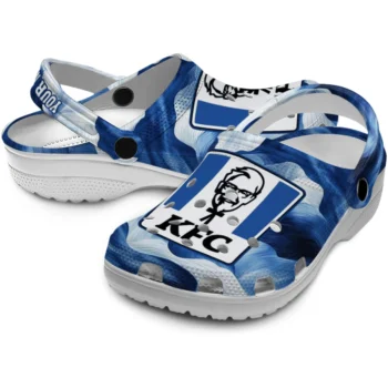 custom kfc wavy texture blue white clogs high quality hey clogs