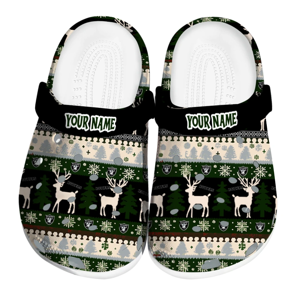 custom las vegas raiders christmas motif clogs best selling custom las vegas raiders christmas motif clogs best selling