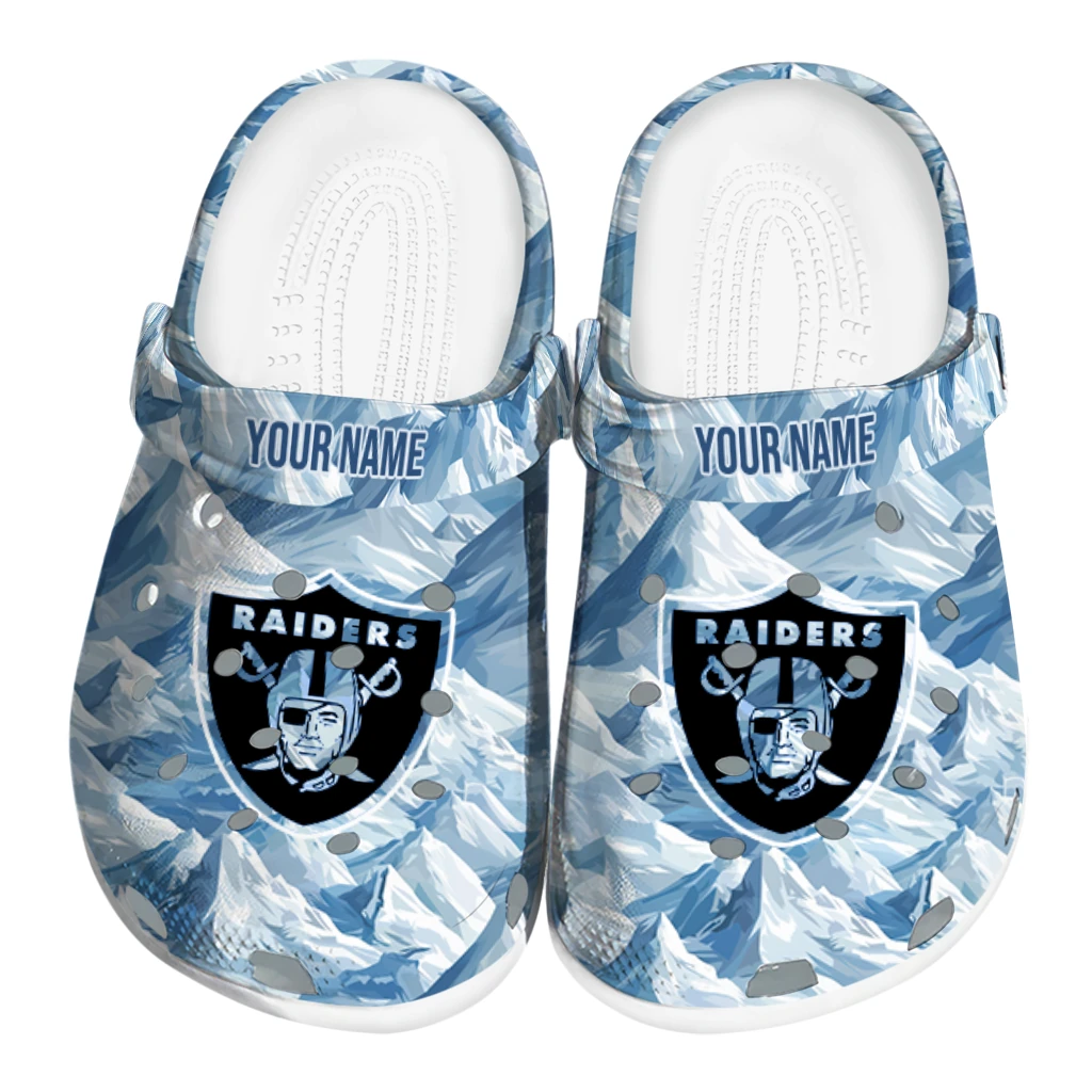 custom las vegas raiders mountain artwork clogs best selling custom las vegas raiders mountain artwork clogs best selling