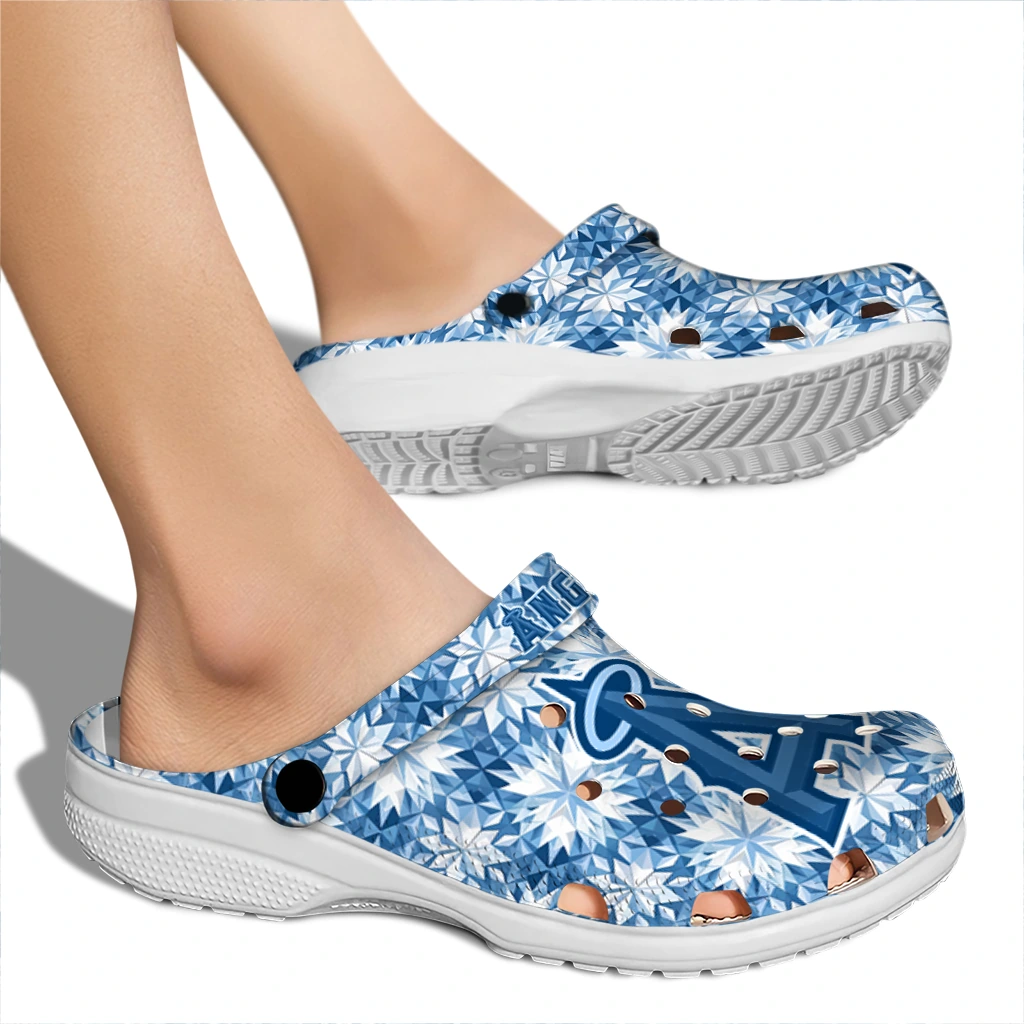 custom los angeles angels snowflake mosaic clogs fashion forward custom los angeles angels snowflake mosaic clogs fashion forward