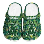 custom los angeles angels tropical leaves clogs best selling