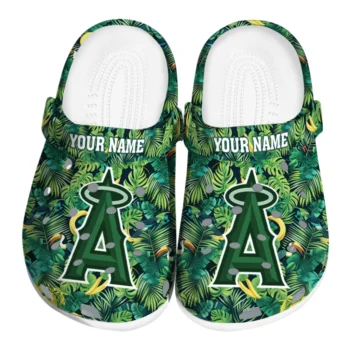 custom los angeles angels tropical leaves clogs best selling