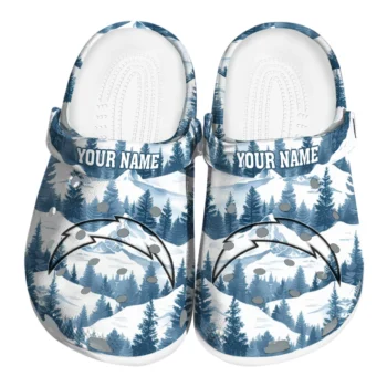 custom los angeles chargers snowy mountains clogs best selling