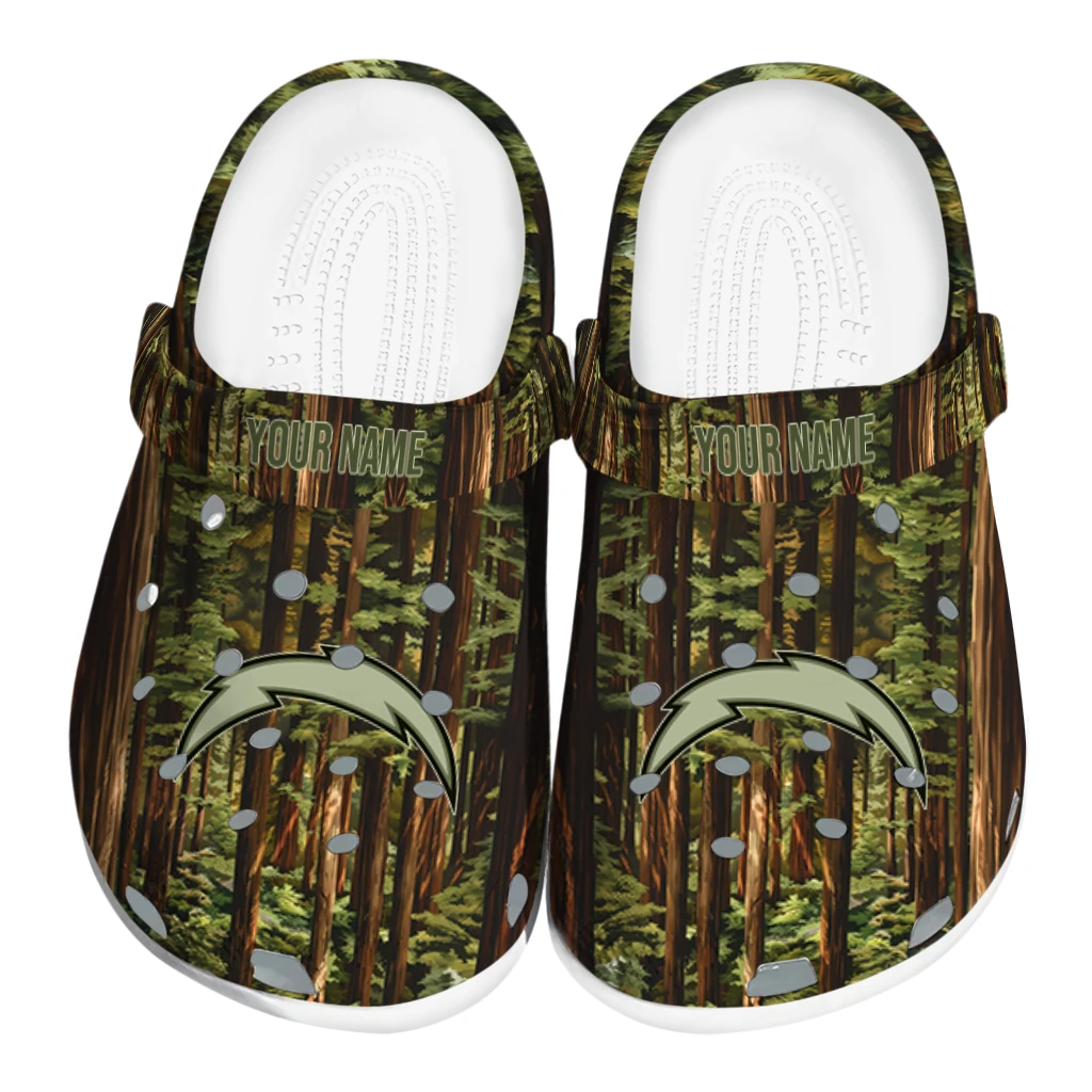 custom los angeles chargers woods forest designs clogs best selling custom los angeles chargers woods forest designs clogs best selling