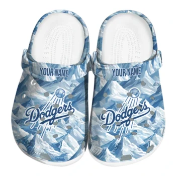 custom los angeles dodgers mountain artwork clogs best selling