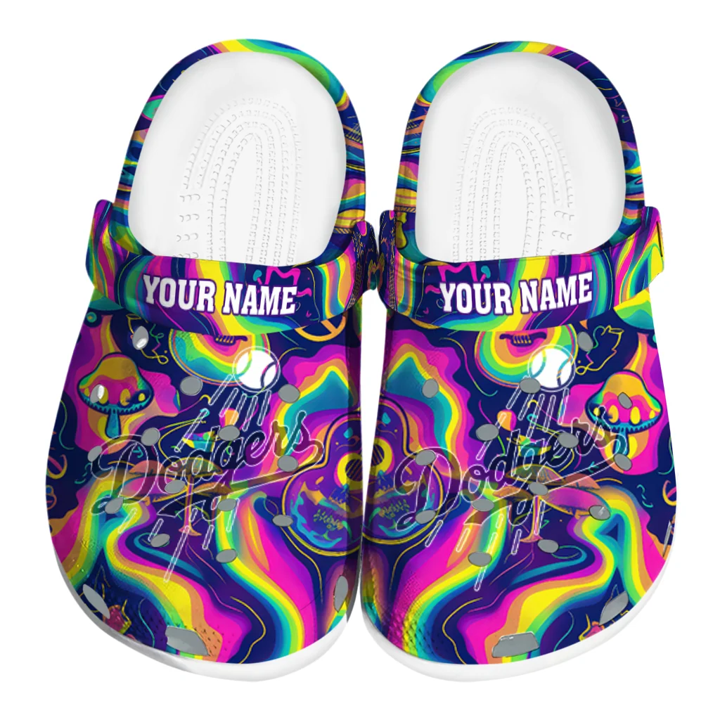 custom los angeles dodgers swirling mushrooms clogs best selling custom los angeles dodgers swirling mushrooms clogs best selling