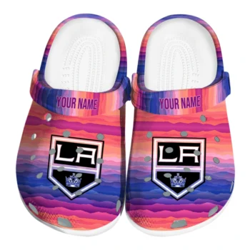 custom los angeles kings wavy stripes clogs best selling