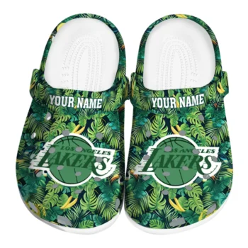 custom los angeles lakers tropical leaves clogs best selling