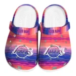 custom los angeles lakers wavy stripes clogs best selling