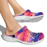 custom los angeles lakers wavy stripes clogs best selling