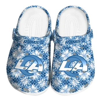 custom los angeles rams snowflake mosaic clogs best selling