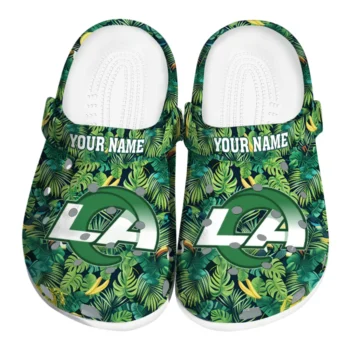 custom los angeles rams tropical leaves clogs best selling