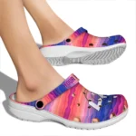 custom los angeles rams wavy stripes clogs best selling