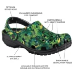 custom louisiana monroe warhawks tropical leaves clogs best selling