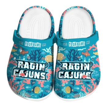 custom louisiana ragin cajuns tropical fish ocean clogs best selling