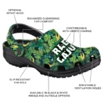 custom louisiana ragin cajuns tropical leaves clogs best selling