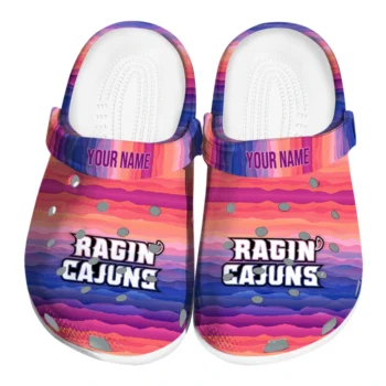custom louisiana ragin cajuns wavy stripes clogs best selling