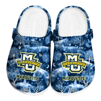 custom marquette golden eagles snowy hills clogs best selling