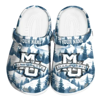 custom marquette golden eagles snowy mountains clogs best selling