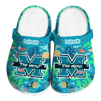 custom marshall thundering herd tropical fish ocean clogs best selling