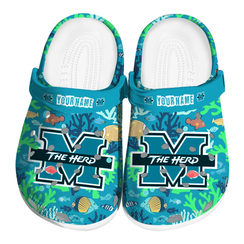 custom marshall thundering herd tropical fish ocean clogs best selling custom marshall thundering herd tropical fish ocean clogs best selling