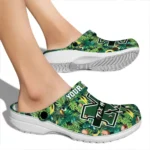 custom marshall thundering herd tropical leaves clogs best selling