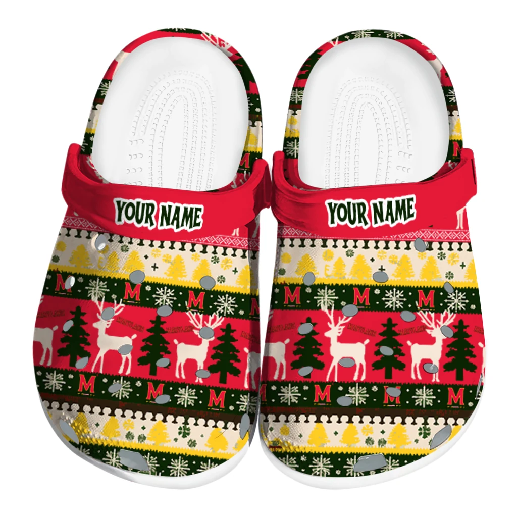 custom maryland terrapins christmas motif clogs best selling custom maryland terrapins christmas motif clogs best selling