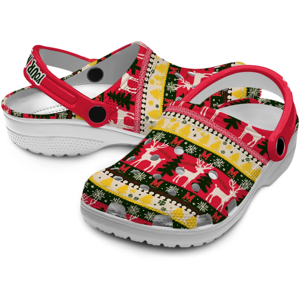 custom maryland terrapins christmas motif clogs high quality custom maryland terrapins christmas motif clogs high quality