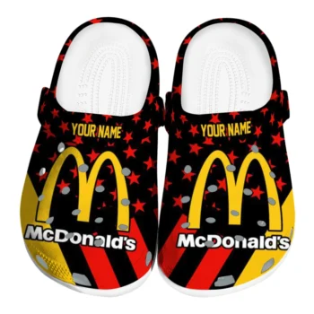 custom mcdonalds arches redstars black yellow clogs best selling hey clogs