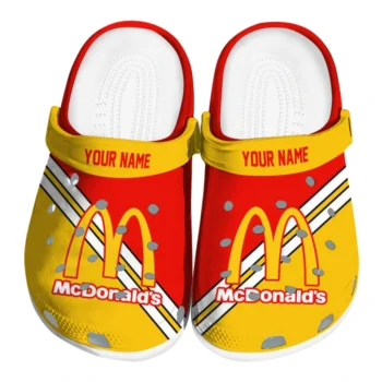 custom mcdonalds brand style red yellow clogs best selling hey clogs
