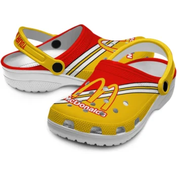 custom mcdonalds brand style red yellow clogs high quality hey clogs