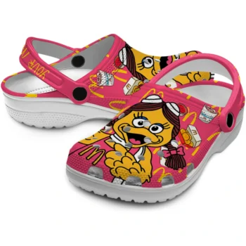 custom mcdonalds cheerleader snacks pink yellow clogs high quality hey clogs