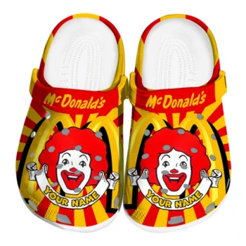custom mcdonalds clown rays yellow red clogs best selling hey clogs