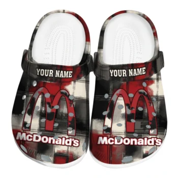 custom mcdonalds mcdonalds m black red clogs best selling hey clogs