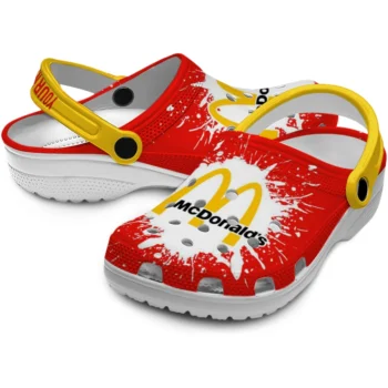 custom mcdonalds reverse arches red yellow clogs high quality hey clogs