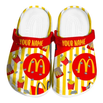 custom mcdonalds snack box yellow red clogs best selling hey clogs