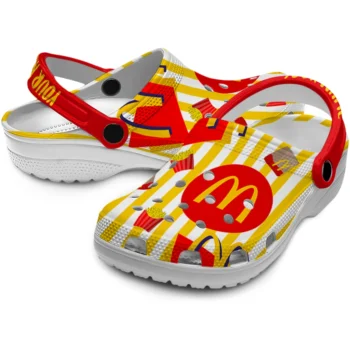 custom mcdonalds snack box yellow red clogs high quality hey clogs