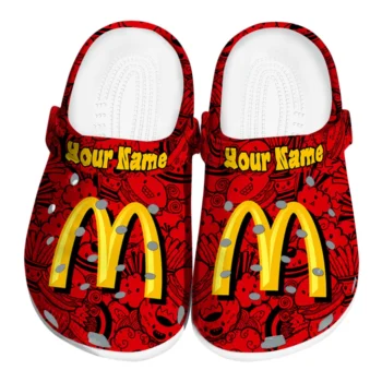custom mcdonalds w doodles red yellow clogs best selling hey clogs