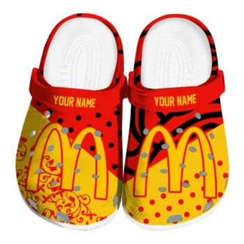 custom mcdonalds w flourish red yellow clogs best selling hey clogs