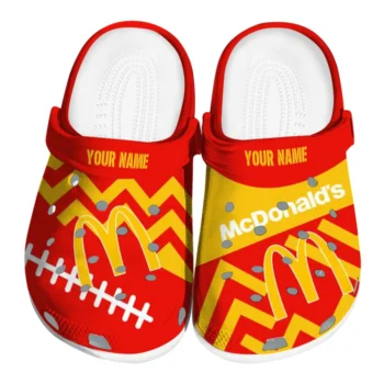 custom mcdonalds zigzag stripe red yellow clogs best selling hey clogs