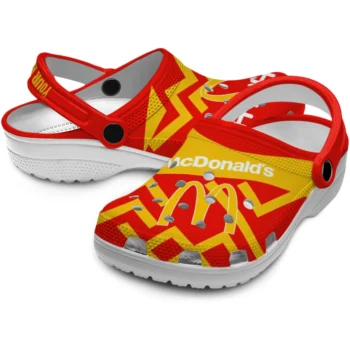 custom mcdonalds zigzag stripe red yellow clogs high quality hey clogs