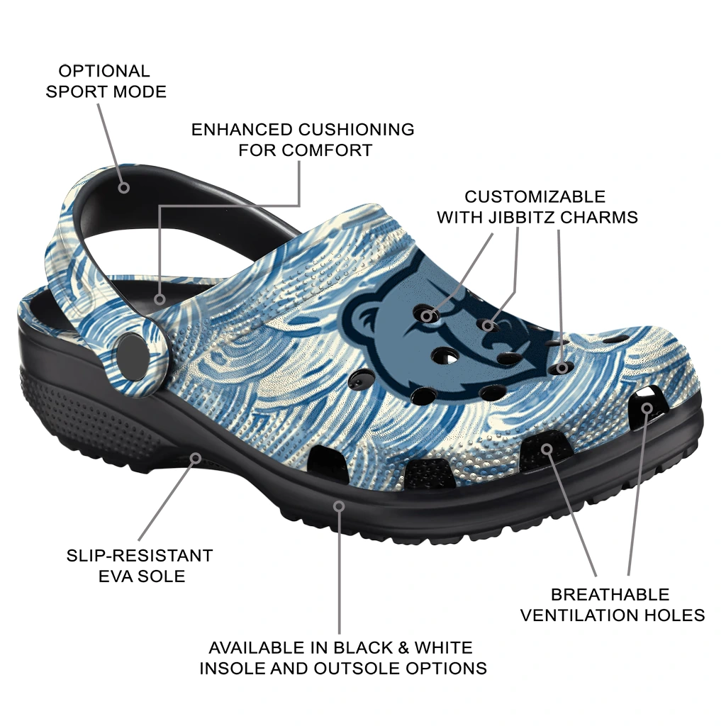 custom memphis grizzlies sea swirls clogs new arrival custom memphis grizzlies sea swirls clogs new arrival