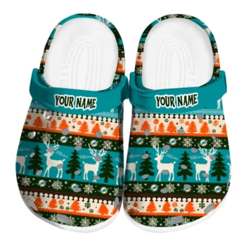 custom miami dolphins christmas motif clogs best selling