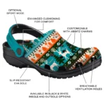 custom miami dolphins christmas motif clogs best selling
