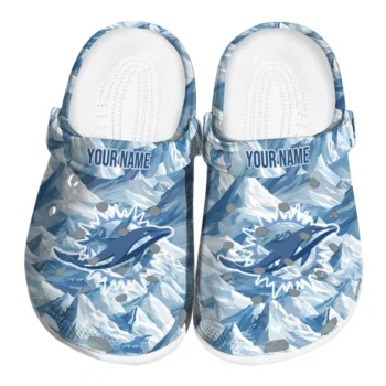 custom miami dolphins mountain artwork clogs best selling