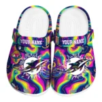 custom miami dolphins swirling mushrooms clogs best selling