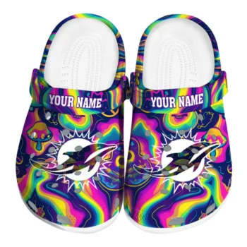 custom miami dolphins swirling mushrooms clogs best selling